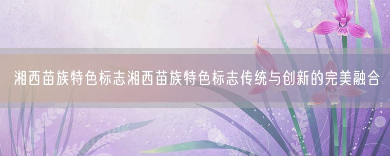 湘西苗族特色标志湘西苗族特色标志传统与创新的完美融合