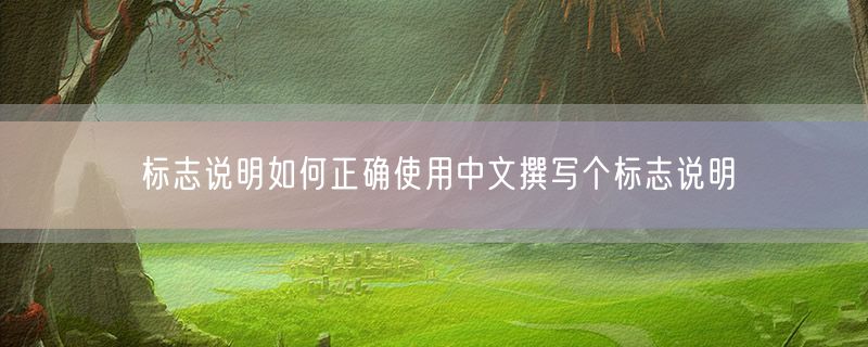 标志说明如何正确使用中文撰写个标志说明